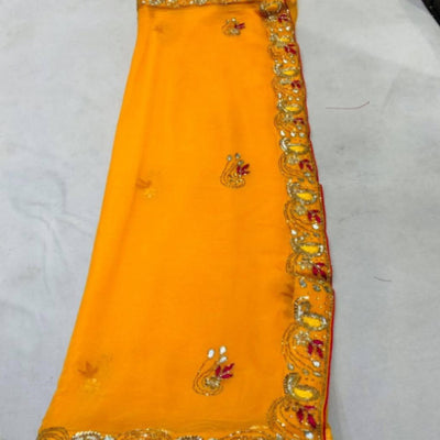 1: Embroidery Cording And Sequin Work Saree by Khatutraders.com