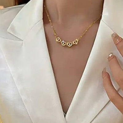 Gold Plated Stylish Necklace (Pack of 1) By Khatutraders.com